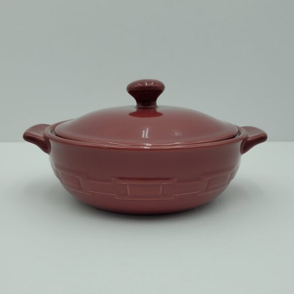 Longaberger Woven Traditions Paprika Mini Casserole Dish with Lid Covered Baker - Picture 1 of 6